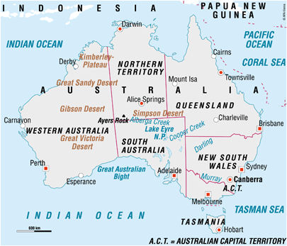 Vi er i Australia