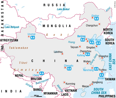 Vi er i China