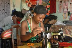 Learning how to sew (photo: SOS archives) Learning how to sew (photo: SOS archives)