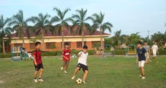 Children playing in the garden at the children’s village (photo: SOS archives)