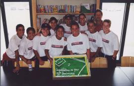 American football team visits SOS Children's Village Lockport - photo: SOS Archives