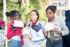 Proud of their handmade cards (photo: SOS archives)