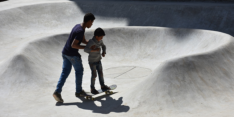Partners build a skate park in Syria